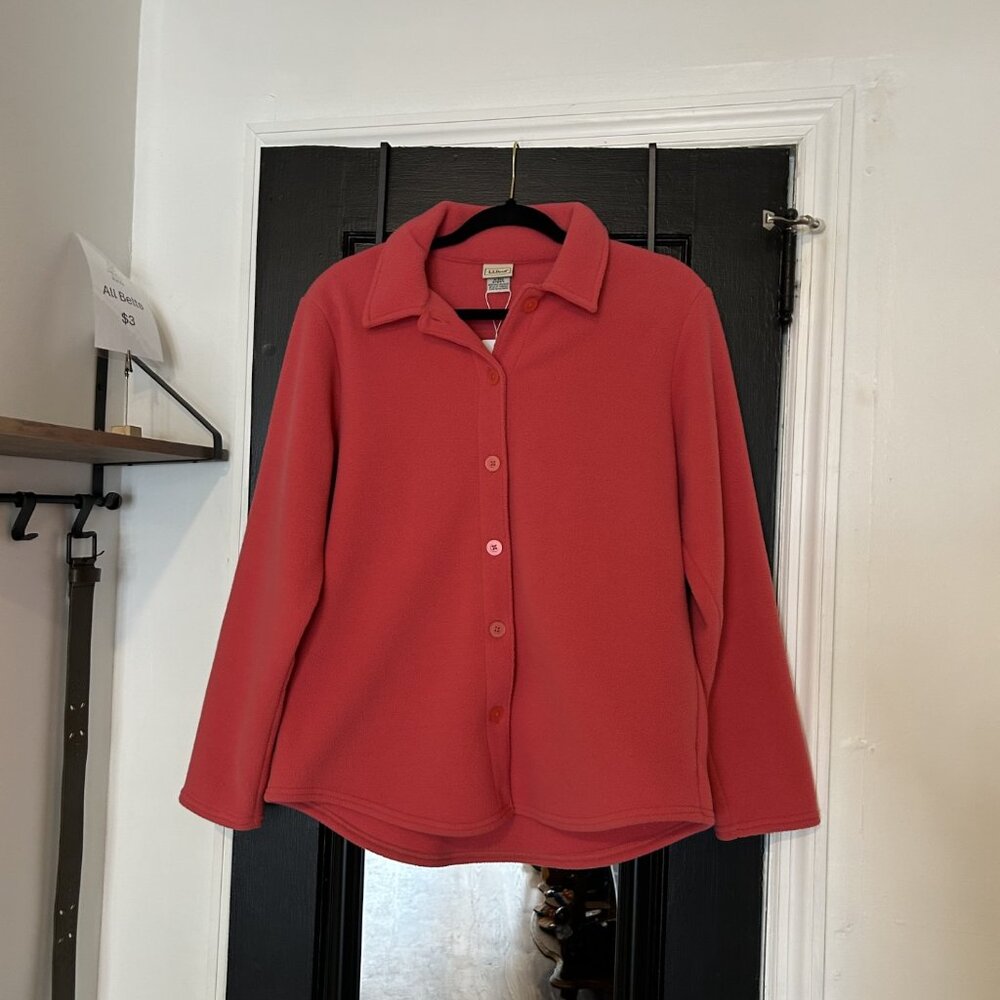 L.L. Bean Button Up Fleece Pink